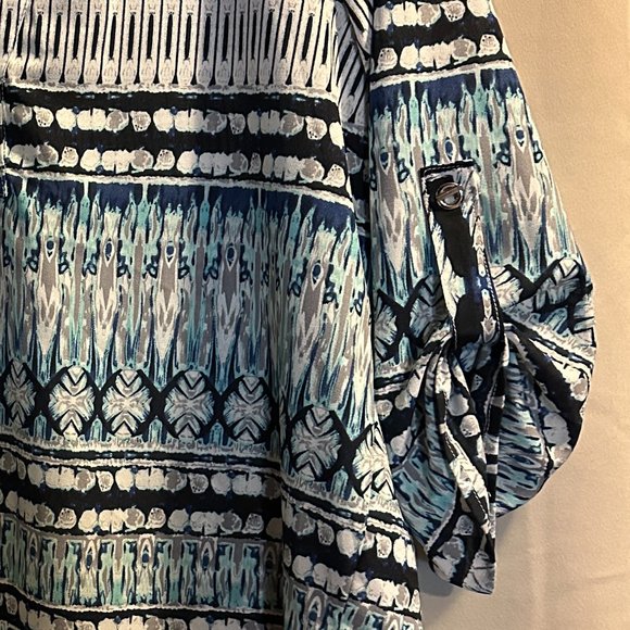 DEX Loose Top - Navy, Blue & White - Size Small - Picture 3 of 4